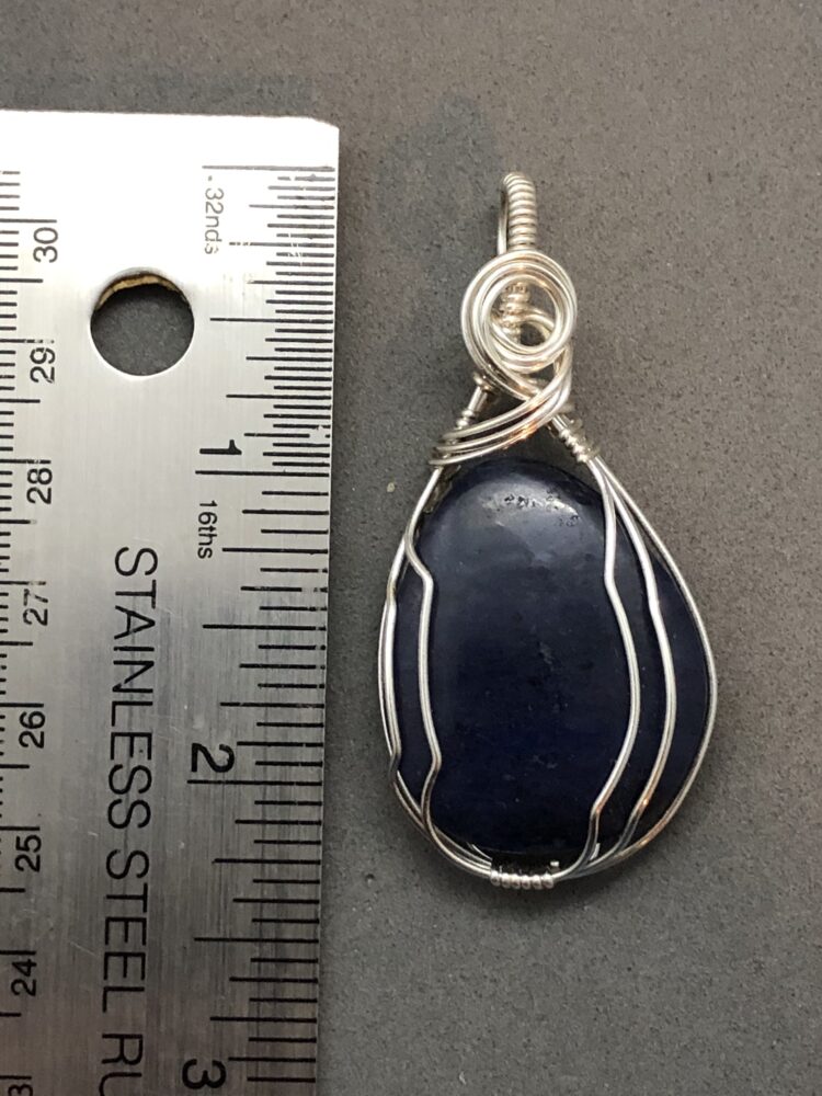 dumortierite stone pendant