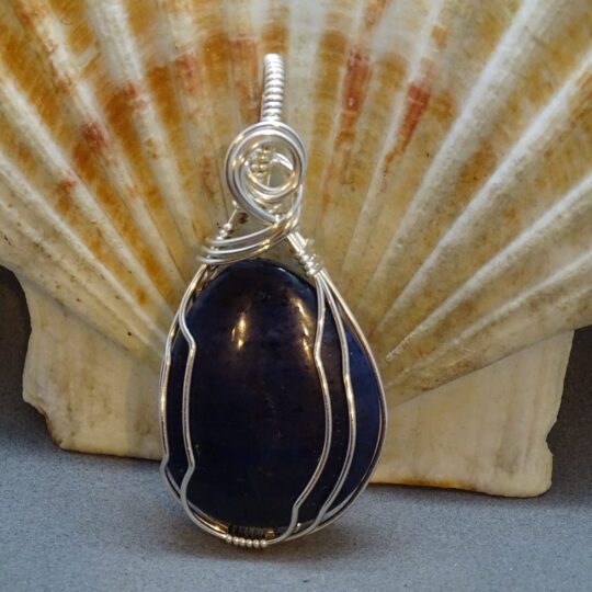 Lapis stone wrapped in silver