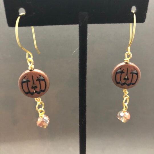 copper pumpkin earrings