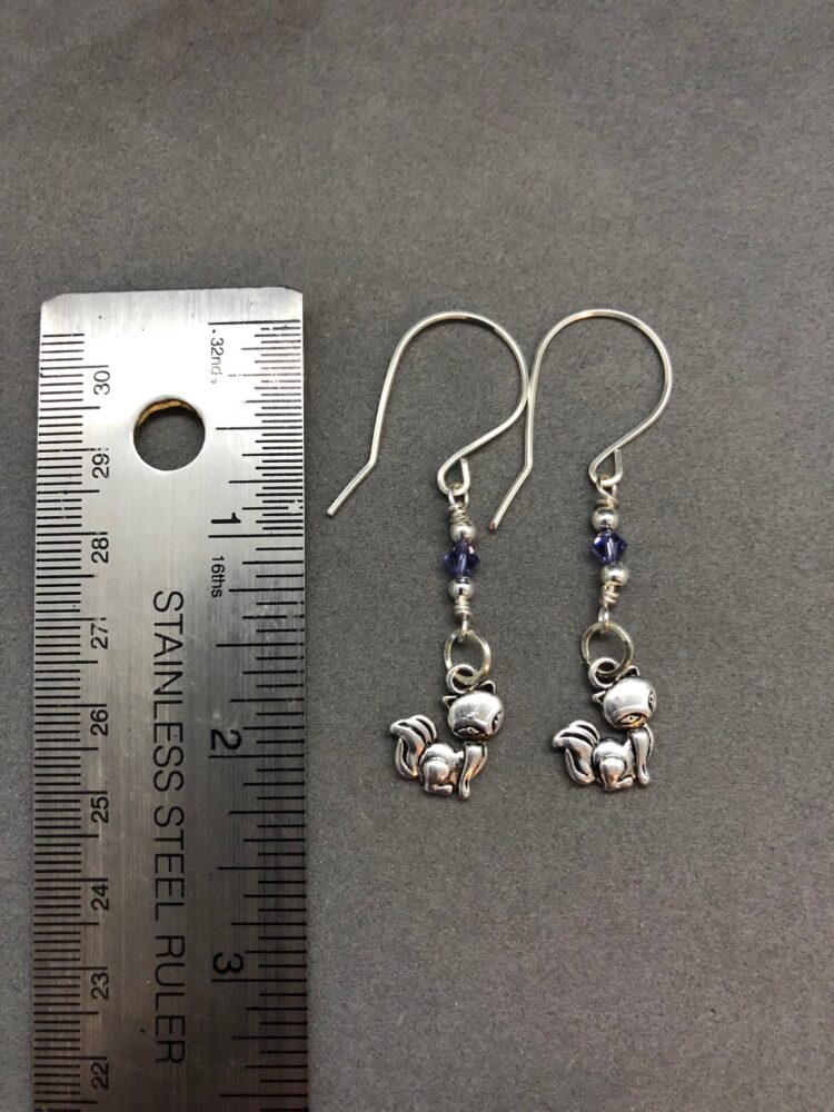 crystal cat earrings