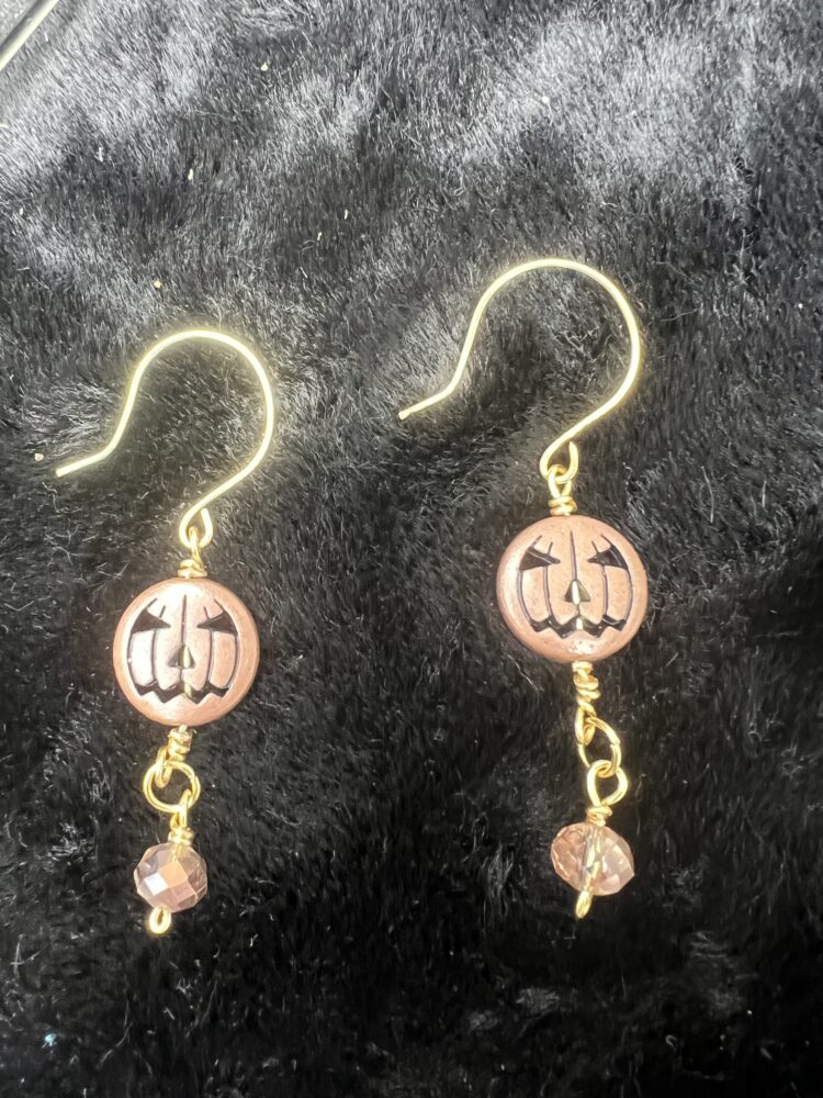 Copper Pumpkin Earrings - Image 3