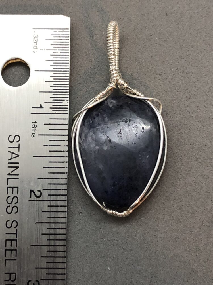 dumortierite stone pendant