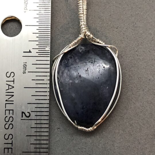 dumortierite stone pendant